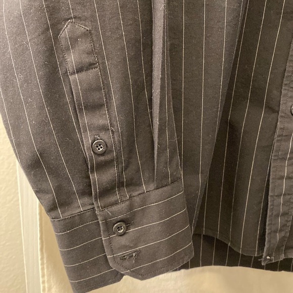 Level Ten Black Men’s Button-Down Striped Dress Shirt - Picture 3 of 15